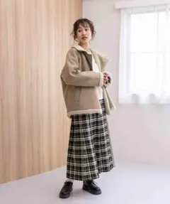 ニコアンド　ウーリーテックボアリバーシブルジャケット　アウター　コート