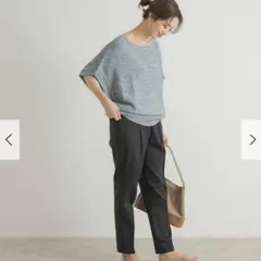 アーバンリサーチドアーズ リネン混テーパードイージーパンツ　M ブラック