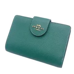 【希少品】 コーチ COACH 二つ折り財布 グリーン みどり