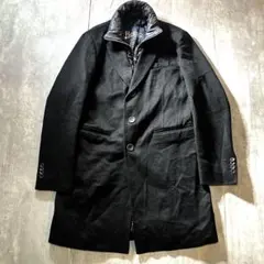 HERNO ヘルノ　カシミヤ100% チェスターコート ブラック 撥水　46のサムネイル