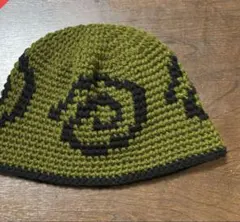 バケハ　クロシェハット　ハンドメイド 男女兼用　クラッシャーハット　大きめ