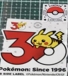 ステッカー ピカチュウ30周年 B-SIDE LABEL
