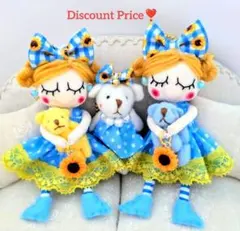 ハンドメイド❉ミニ双子ドールチャーム＆くまチャーム❉バッグチャームのサムネイル
