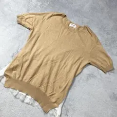PLST プラステ レース ドッキング ニット ベージュ サイズ2