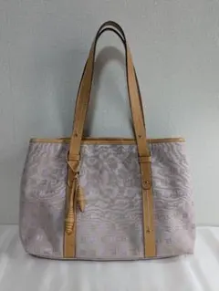 BALLY キャンバス地 総柄 ピンク ハンドバッグ トートバッグ