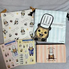 こぐまのケーキ屋さん きんちゃく袋 ポーチ 巾着 ペンケース シール ローソン