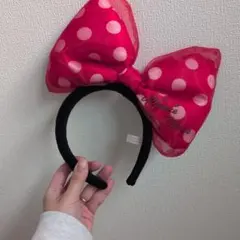 ミニーマウス 水玉リボンカチューシャ