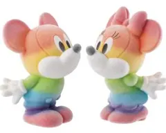 Disney ミッキー ミニー フィギュア レインボー 2点セット