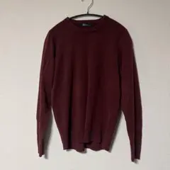 バーガンディ M クルーネックニット