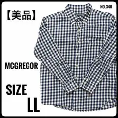 【極美品】マックレガー チェックシャツ ボタンダウン 総柄 ネイビー系 LLのサムネイル