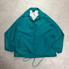 90sUSA製AUBURNコーチジャケット M ティールグリーン無地ヴィンテージ