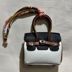バッグ型チャーム ミニハンドバッグ風 コインケース 小物ケース スカーフ付 新品