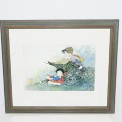 【新春売り】人物画　油絵　中島潔　風紀行　F6　額付き　手描き　肉筆 新春売り】人物画油絵中島潔風紀行F6額付き手描き肉筆