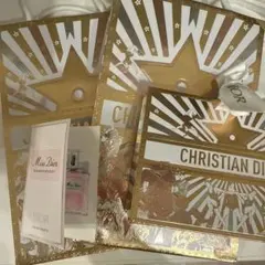 Dior2025クリスマスショッパーズ袋2枚とラッピングと試供品4点セット