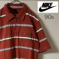 90s NIKE（ナイキ）ハーフジッププルオーバー/M/レッド
