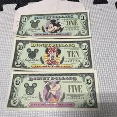 レトロ　ディズニーダラー 1.5.10ドル札3枚　値下げします。のサムネイル