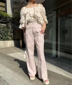 one after another NICE CLAUP ワイドパンツ デニム