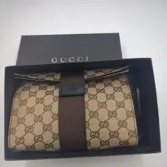 【極美品・箱付】GUCCI グッチ GG柄 キャンバス ポーチ ハンドバッグ