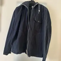 ダークブルー コットン ジッパージャケット