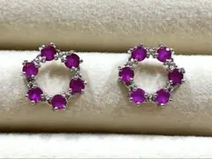 （A22)華麗なルビーのピアス◆天然石◆パワーストーン◆S925