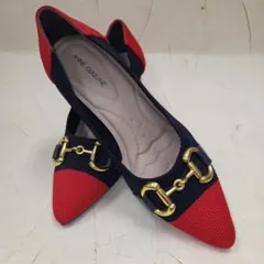 アンコキーヌ パンプス バイカラー ゴールドビットのサムネイル