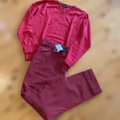 注目‼️ミズノゴルフウェア‼️レッド！セーター✖️パンツ