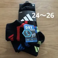 アディダス 吸水速乾ソックス 3足セット 24-26cm