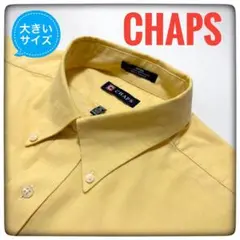 CHAPS 大きいサイズ イエロー 長袖シャツ チャップス ボタンダウン