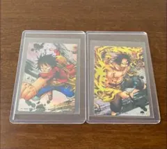 ワンピース　ARカードダス　ルフィ　エース 繋ぎ絵カードセット