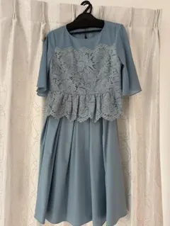 Rew de Rew ブルーレーストップフレアドレス