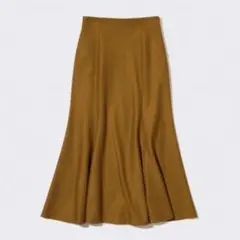ユニクロ　マーメイドスカート　マスタード　丈短め