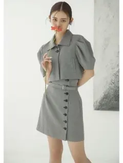 バックオープンショートジャケット バリエーションミニスカー 2点 セット