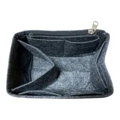 上質フェルト バッグインバッグ 自立 ピコタン PM対応 チャコールグレー