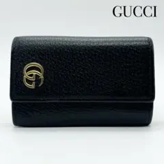 GUCCI グッチ マーモント GG 6連キーケース ゴールド金具 鍵入れ 黒