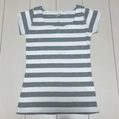ロイヤルパーティー ハートネック 半袖リブTシャツ ボーダーのサムネイル
