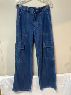 GU JEANS デニムブルー カーゴパンツ 女物　Ｓ
