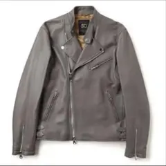 [美品] CINQUANTA グレー シングルライダース　サイズ44 CINQUANTA チンクワンタ ライダースジャケット シングル シープ