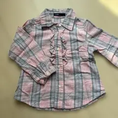 babyGap フリル付きチェックシャツ