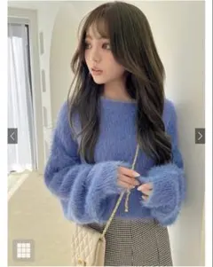 ⭐*す様 グレイル　ショート丈フェザーニットプルオーバー[kz119] ブルー