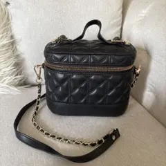 RANDA キルティング2WAYバニティバッグ ブラック