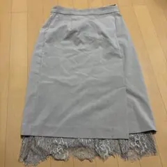 ロペピクニック　ベージュ　タイトスカート インナーレース裾