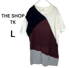 【THESHOPTK】メンズ　Tシャツ　ニット切り替え 異素材　Lのサムネイル