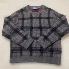 キッズ　ニット　グレー　チェック　ニット120 UNIQLO