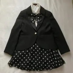 デコラピンキーズ　フォーマルスーツ　ブラック　黒　ドット　発表会　卒業式　卒服