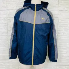 【美品/人気カラー】PUMA ウィンドブレーカー M ネイビー×グレー 爽やか