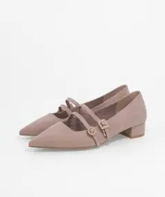 【新品未使用】ビジューバックルポインテッドトゥパンプス