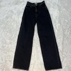 【美品】MOUSSY マウジー　ダークグレー フレア　デニム　ハイウエスト　S