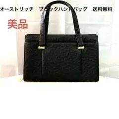 美品★オーストリッチ　★ブラック★ハンドバッグ　★送料無料