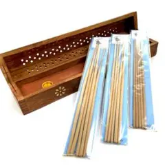 お香セット 木製お香立て お花 ＋お香15本のセット