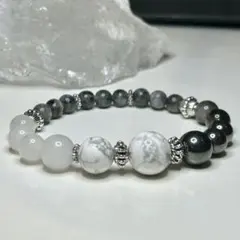 【仕事運向上】 ハウライト 12mm玉 ブレスレット パワーストーン レディース